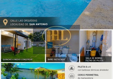 VENDO TERRENO CON PILETA EN SAN ANTONIO